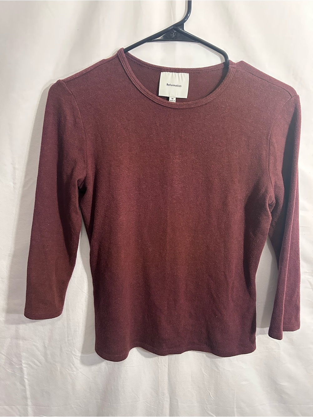 Reformation Long Sleeve Tee in Burgundy